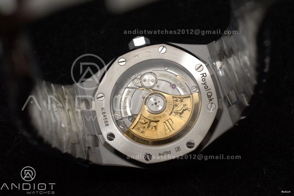 SS APSF Edition 1:1 15454 Dial Royal SA3120 Oak Super Best Bracelet Clone 37mm Textured Frosted SS On Black 0120